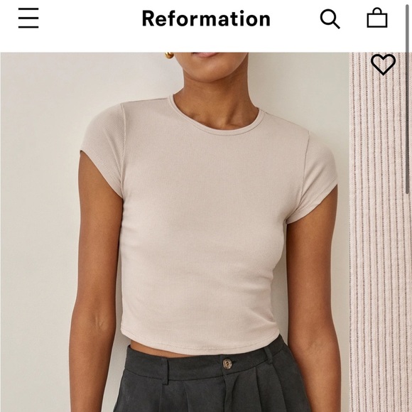 Reformation Tops - Reformation brand - Muse tee - color: sand